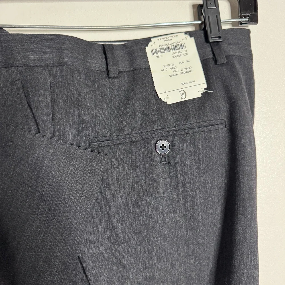 Cerruti 1881‎ Harry Rosen USA Men's Suit 38R 31W Solid Gray 2-Button Wool